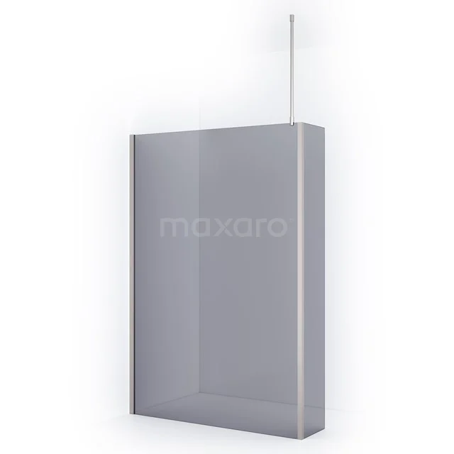 Diamond Walk-in shower | 110 cm Stainless steel Smoke glass Fixed wall with side panel IDC1103711BRN