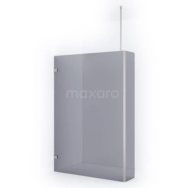 Diamond Walk-in shower | 110 cm Stainless steel Smoke glass Fixed wall with side panel IDC1103721BRN
