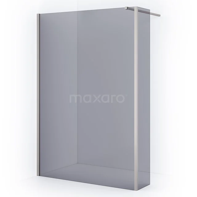 Diamond Walk-in shower | 140 cm Stainless steel Smoke glass Fixed wall with side panel IDC1403111BRN