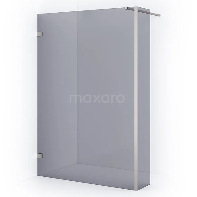 Diamond Walk-in shower | 140 cm Stainless steel Smoke glass Fixed wall with side panel IDC1403121BRN