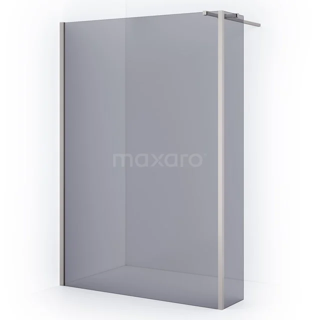 Diamond Walk-in shower | 140 cm Stainless steel Smoke glass Fixed wall with side panel IDC1403311BRN