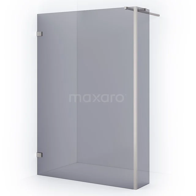 Diamond Walk-in shower | 140 cm Stainless steel Smoke glass Fixed wall with side panel IDC1403321BRN