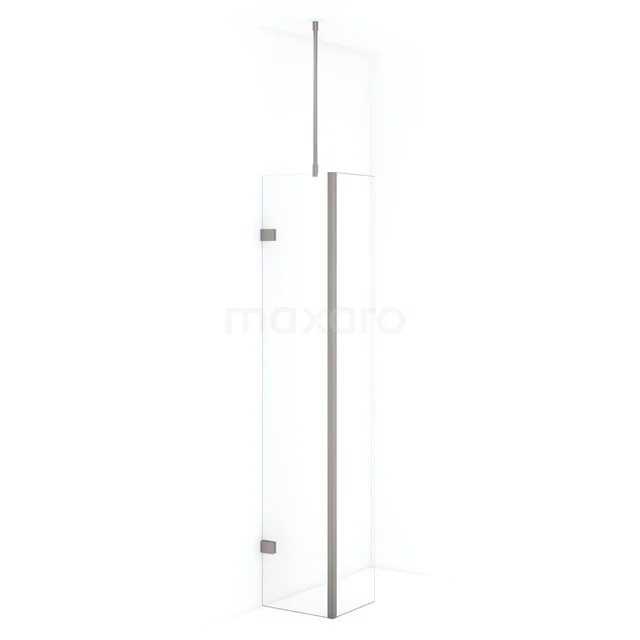 Diamond Walk-in shower | 40 cm Stainless steel Clear glass Fixed wall with side panel IDC0403720BRN