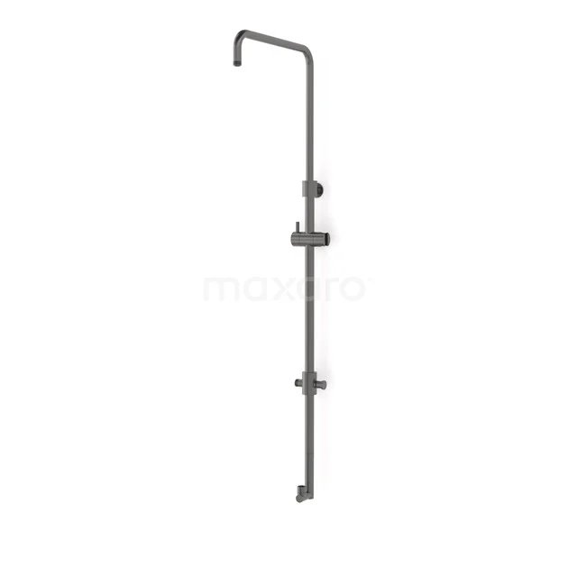 Douchestang voor Opbouw Regendoucheset Radius Black Steel, met Verstelbare Handdouchehouder, Zwart Metaal 55.107.300ZM