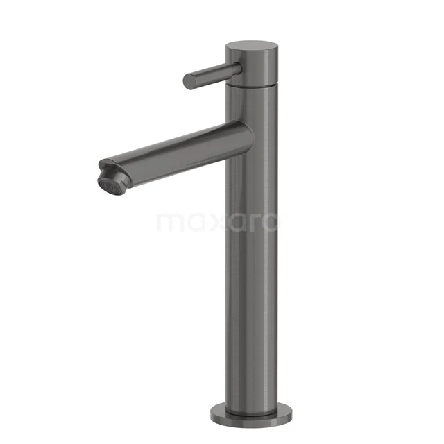 Radius Hohe Waschtischarmatur Aufputz | Schwarzes Metall | Kaltwasserarmatur (für Gäste-WC) 55.004.414ZM