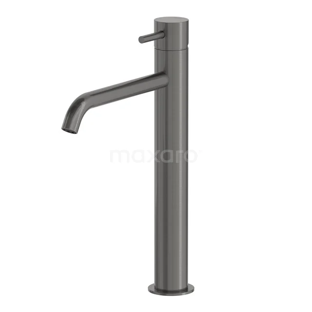 High Basin Tap Radius Black Steel, Single Lever Mixer Tap, Extended Spout, Black metal 55.003.591ZM