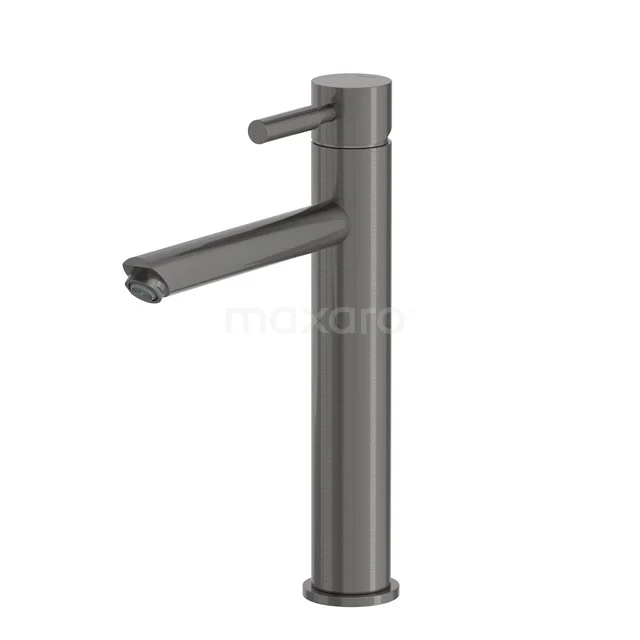High Basin Tap Radius Black Steel, Single Lever Mixer Tap, Extended Spout, Black metal 55.003.541ZM