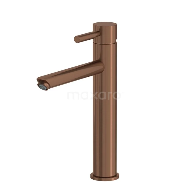 High Basin Tap Radius Copper, Single Lever Mixer Tap, Extended Spout, Copper 55.003.541KP