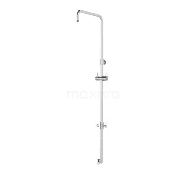 Douchestang voor Opbouw Regendoucheset Radius Chrome, met Verstelbare Handdouchehouder, Chroom 55.107.300