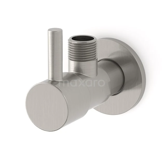 Corner stopcock Radius Steel, Wall-mounted, Stainless steel 99.300.004BR