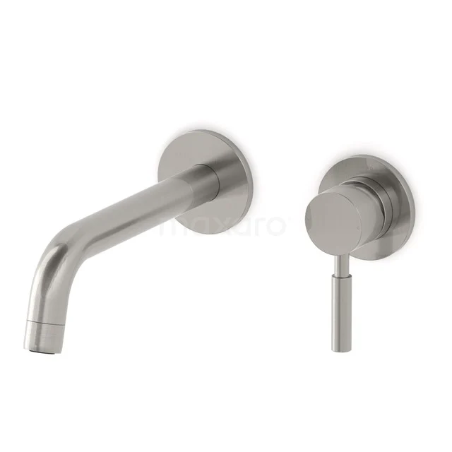 Radius Waschbeckenarmatur Einbau | Edelstahl | Einhebelmischbatterie | Verlängerter Auslauf 55.153.541BR