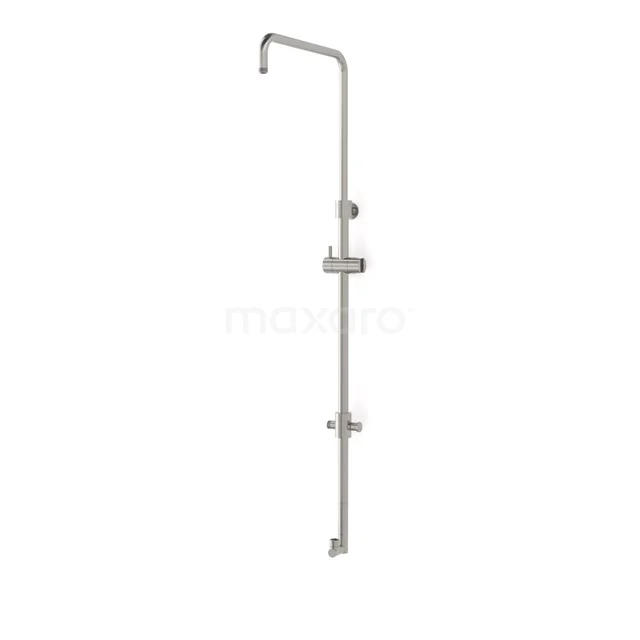 Shower rail for overhead shower set Radius Steel, with adjustable hand shower holder, Stainless steel 55.107.300BR