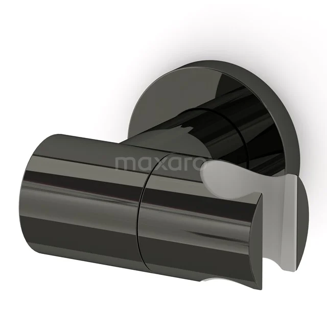 Handbrausehalter Radius Schwarz Chrom, Wandmontage, Schwarz Chrom 55.156.700BCN