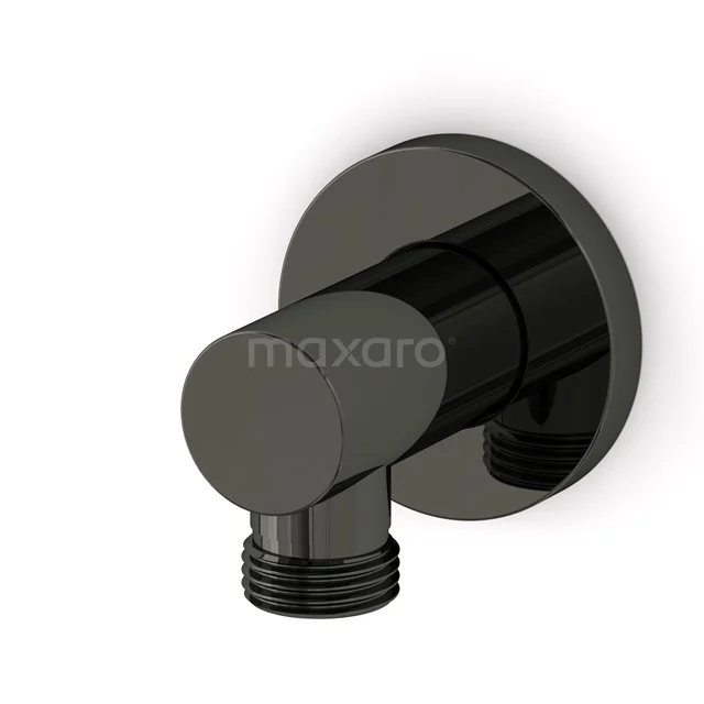 Brauseschlauchverbinder Radius Schwarzchrom, Wandmontage, Schwarzchrom 55.156.600BCN