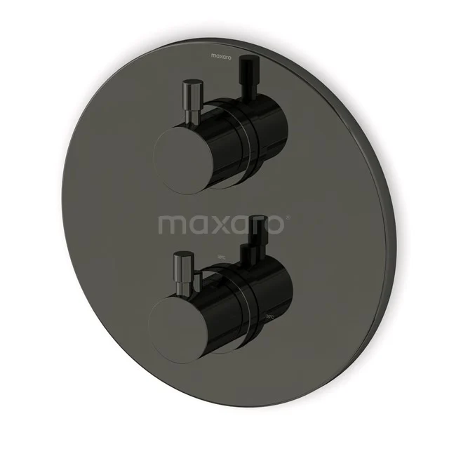 Unterputz Duscharmatur Radius Schwarz Chrom, Thermostatisch, Schwarz Chrom 55.152.512BCNS