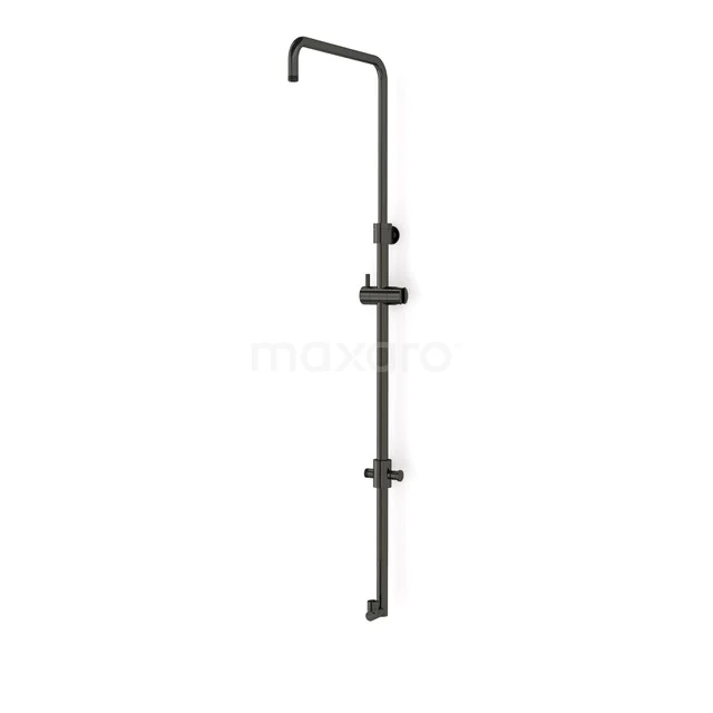 Shower rail for overhead shower set Radius Black chrome, with adjustable hand shower holder, Black chrome 55.107.300BC