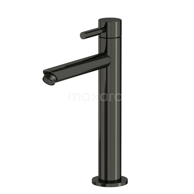 High Cloakroom tap Radius Black chrome, Cold water tap, Black chrome 55.004.414BC