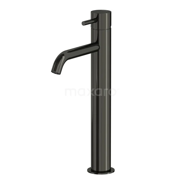 Hoge Wastafelkraan Radius Black Chrome, Eéngreeps Mengkraan, Zwart Chroom 55.003.581BC