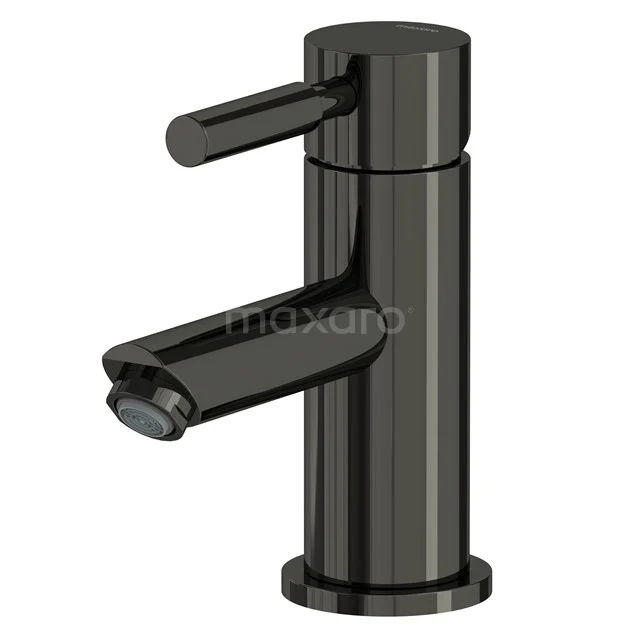 Wastafelkraan Radius Black Chrome, Eéngreeps Mengkraan, Zwart Chroom 55.003.561BC