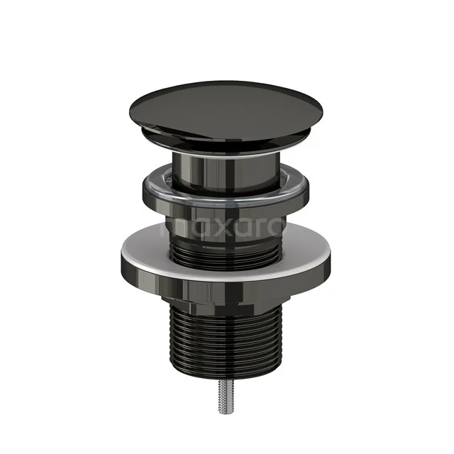 Waste plug Non-closable Black chrome Round 99.000.704BC
