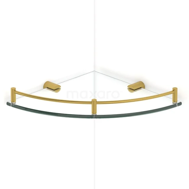 Corner shelf Radius Gold, Bathroom, Glass, Gold 190-2101GG