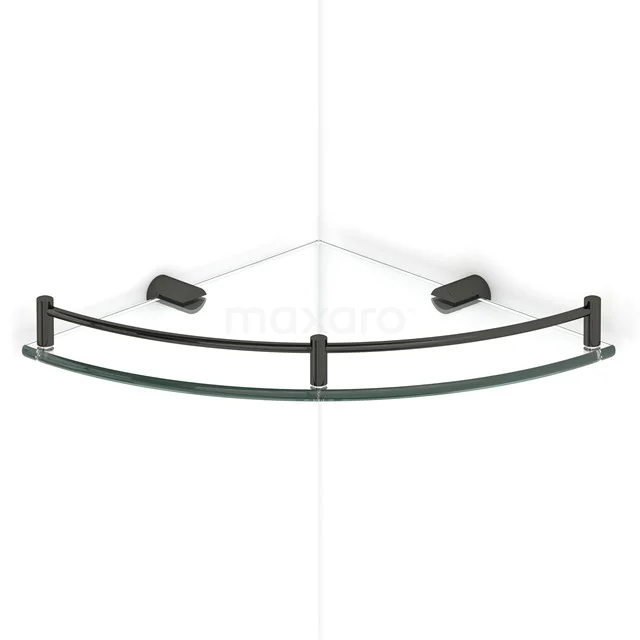 Hoekplanchet Radius Black Chrome, Badkamer, Glas, Zwart Chroom 190-2101BC