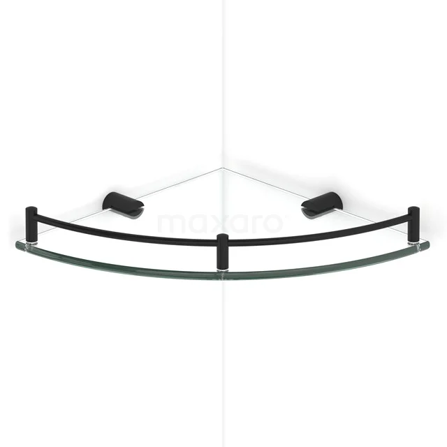 Corner shelf Radius Black, Bathroom, Glass, Black 190-2101MB