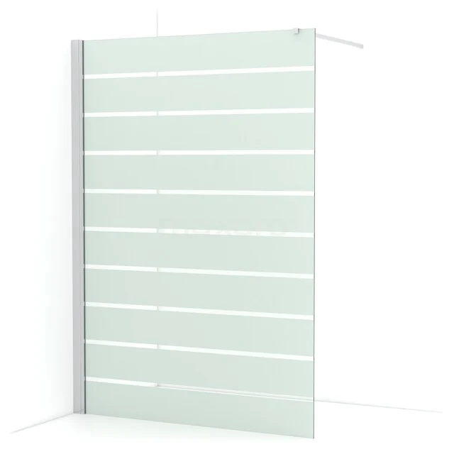 Begehbare Dusche Diamond 140cm aus klarem Sicherheitsglas mit matten Streifen Chrom IDA14136C Begehbare Dusche Diamond 140cm aus klarem Sicherheitsglas mit matten Streifen Chrom IDA14136C