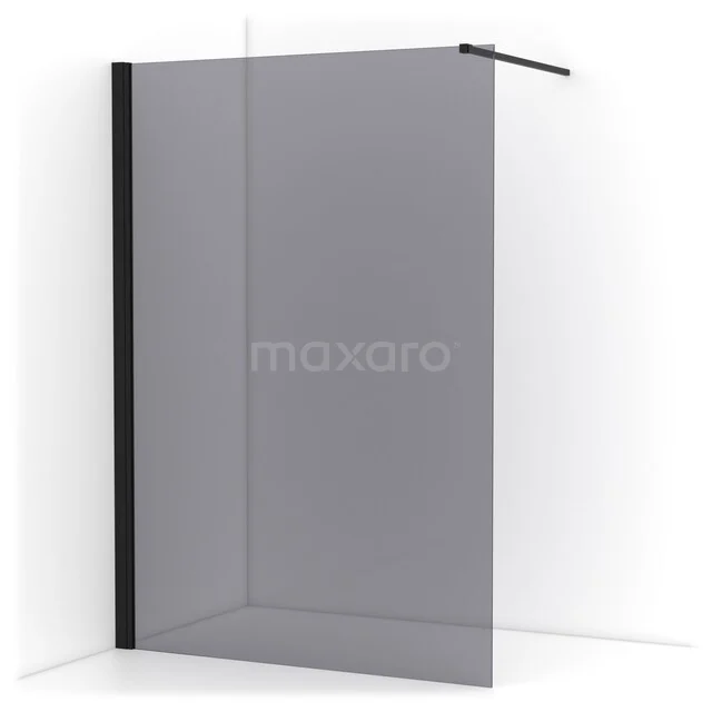 Diamond begehbare Dusche | 140 cm Matt Schwarz  Feste Wand IDA14131MB