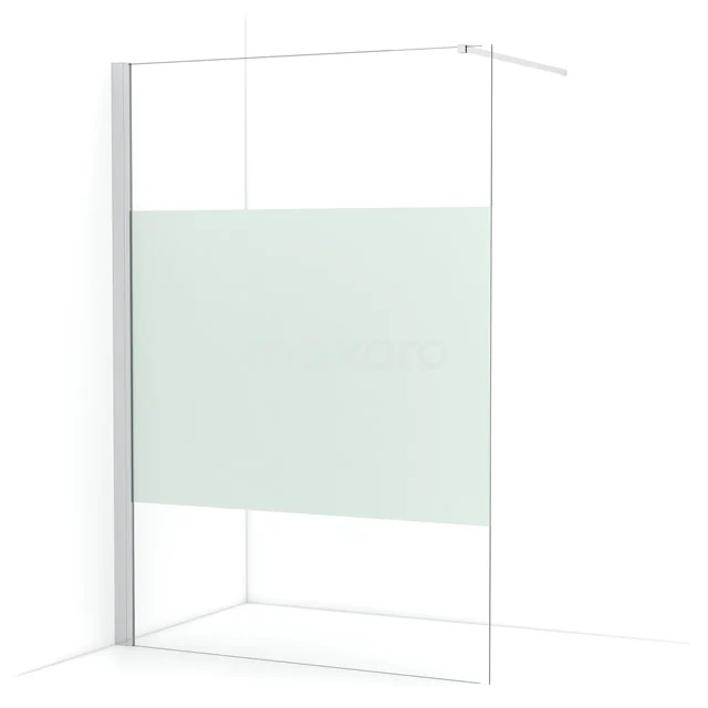 Diamond Walk-in shower | 140 cm Chrome Clear with matt strip Fixed wall IDA14133C