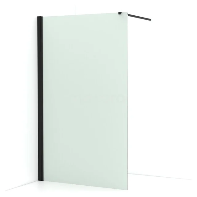 Begehbare Dusche Diamant 120cm Mattes Sicherheitsglas Matt Schwarz IDA12137MB