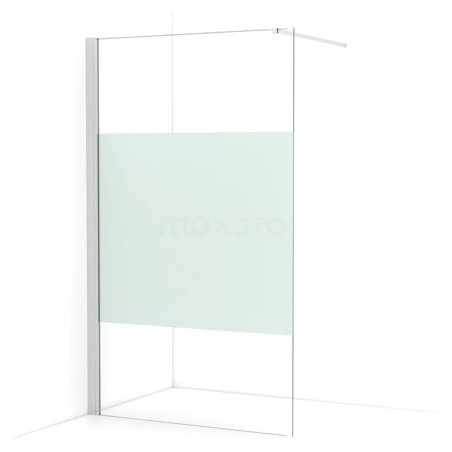 Diamond Walk-in shower | 110 cm Chrome Clear with matt strip Fixed wall IDA11133C