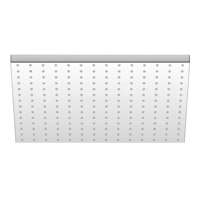 Rechteckiger Glas-Regenduschekopf mit Edelstahlrand, modernes Design, ideal für ein luxuriöses Badezimmererlebnis.