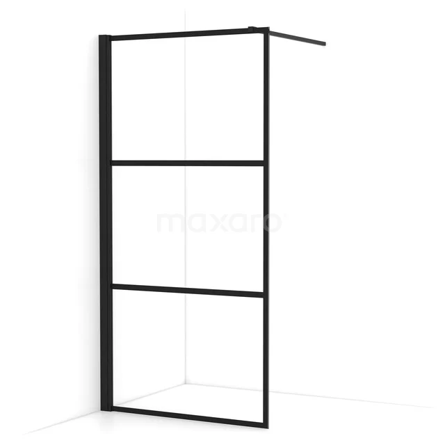 Begehbare Dusche Diamant 100cm aus klarem Sicherheitsglas mit 4 schwarzen Streifen Matt Schwarz IDA10138MB Begehbare Dusche Diamant 100cm aus klarem Sicherheitsglas mit 4 schwarzen Streifen Matt Schwarz IDA10138MB