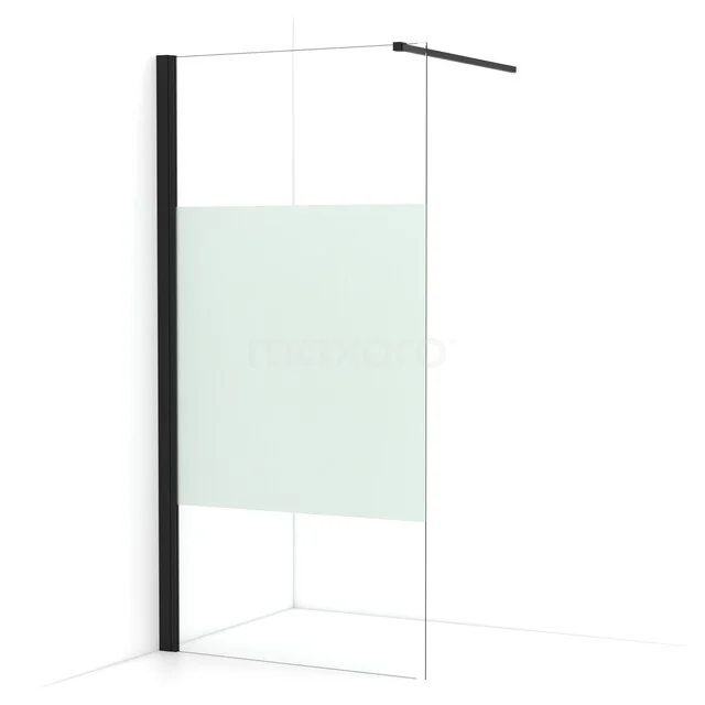 Begehbare Dusche Diamant 90cm aus klarem Sicherheitsglas mit mattiertem Rand Matt Schwarz IDA09133MB Begehbare Dusche Diamant 90cm aus klarem Sicherheitsglas mit mattiertem Rand Matt Schwarz IDA09133MB