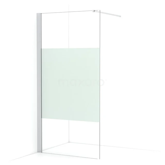 Diamond Walk-in shower | 100 cm Chrome Clear with matt strip Fixed wall IDA10133C