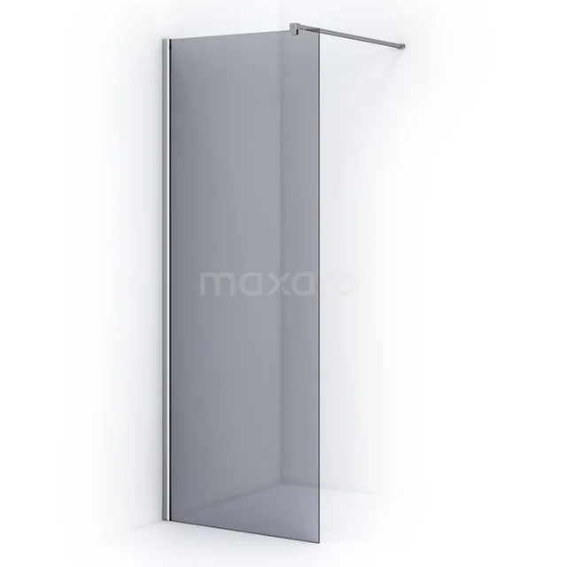 Shower screen made of clear glass, minimalist design with matte black mounting set, perfect for modern bathroom design.