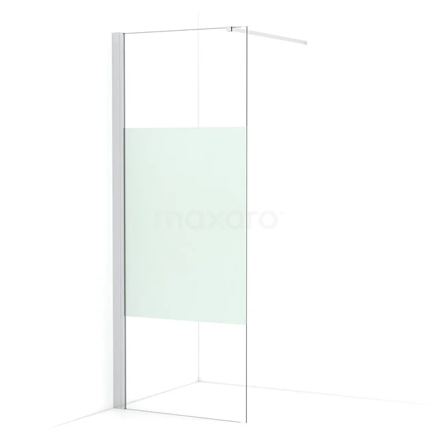 Diamond Walk-in shower | 80 cm Chrome Clear with matt strip Fixed wall IDA08133C