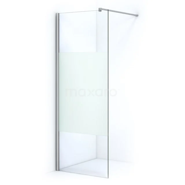 Glass walk-in shower enclosure with clear glass safety glass and aluminium profile, perfect for a modern bathroom design.