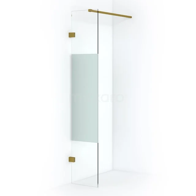 Diamond Inloopdouche | 30 cm Goud Helder met matte strook Vaste wand IDA03123GG