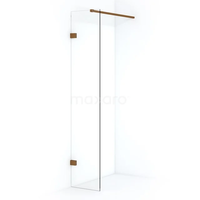 Diamond Inloopdouche | 30 cm Koper Helder glas Vaste wand IDA03120KP