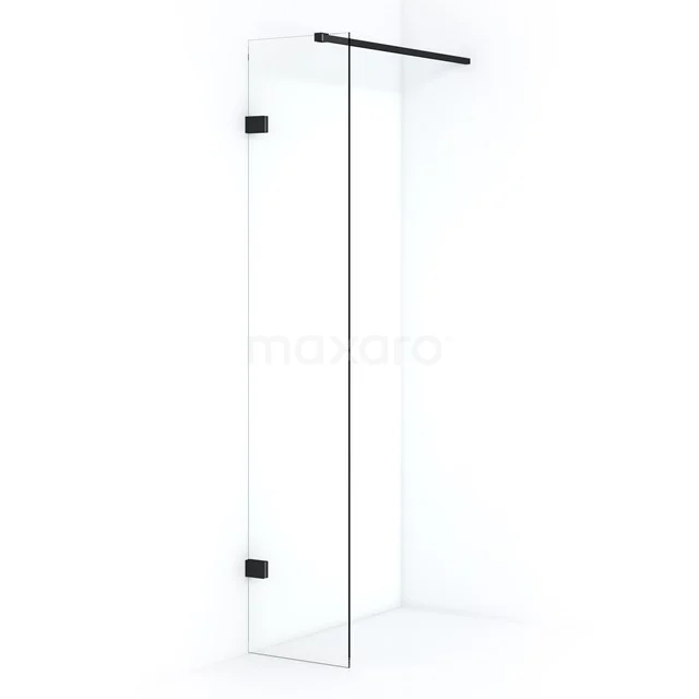 Diamond Inloopdouche | 30 cm Zwart Helder glas Vaste wand IDA03120MB