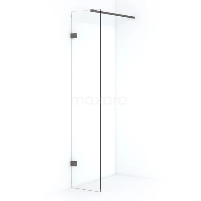 Diamond Inloopdouche | 30 cm Zwart metaal Helder glas Vaste wand IDA03120ZM