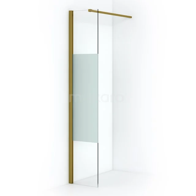 Diamond Inloopdouche | 30 cm Goud Helder met matte strook Vaste wand IDA03113GGN