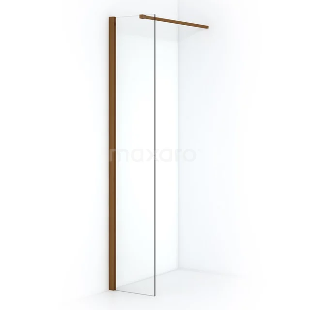 Diamond Inloopdouche | 30 cm Koper Helder glas Vaste wand IDA03110KP