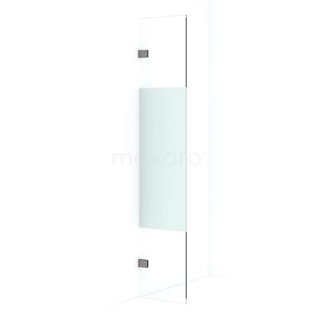 Diamond Inloopdouche | 30 cm Zwart metaal Helder met matte strook Vaste wand IDA03023ZM