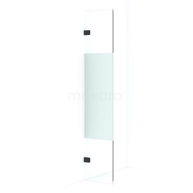 Diamond Inloopdouche | 30 cm Mat zwart Helder met matte strook Vaste wand IDA03023MB