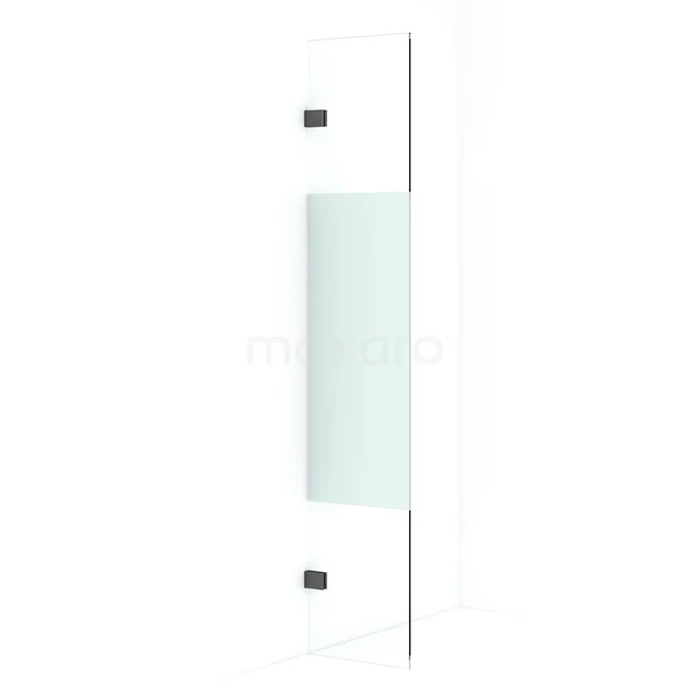 Diamond Inloopdouche | 30 cm Zwart chroom Helder met matte strook Vaste wand IDA03023BC