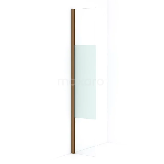 Diamond Inloopdouche | 30 cm Koper Helder met matte strook Vaste wand IDA03013KP