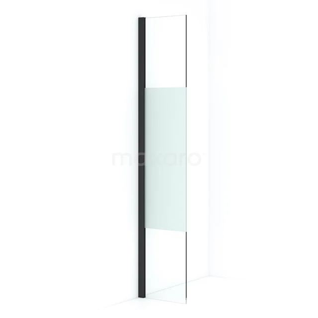 Diamond Inloopdouche | 30 cm Mat zwart Helder met matte strook Vaste wand IDA03013MB